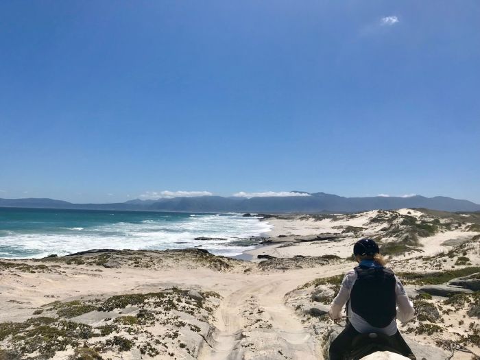 Trail sur la plage dans la région du Cap
